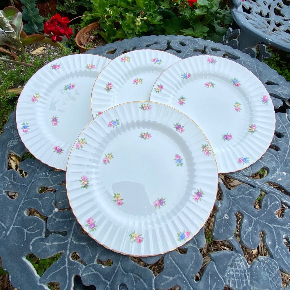 Vintage Mini Plates, Bone China and Hand-painted